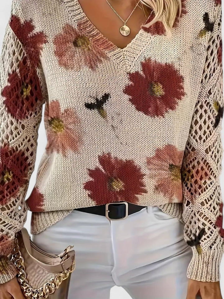 Lydia | Floral Knit Sweater