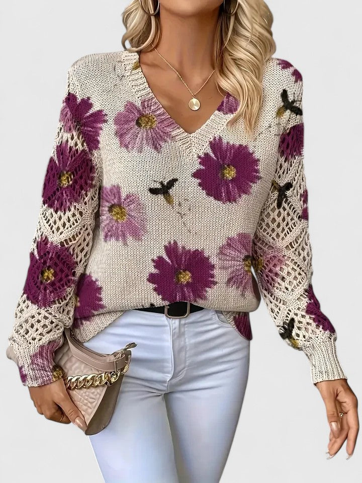 Lydia | Floral Knit Sweater