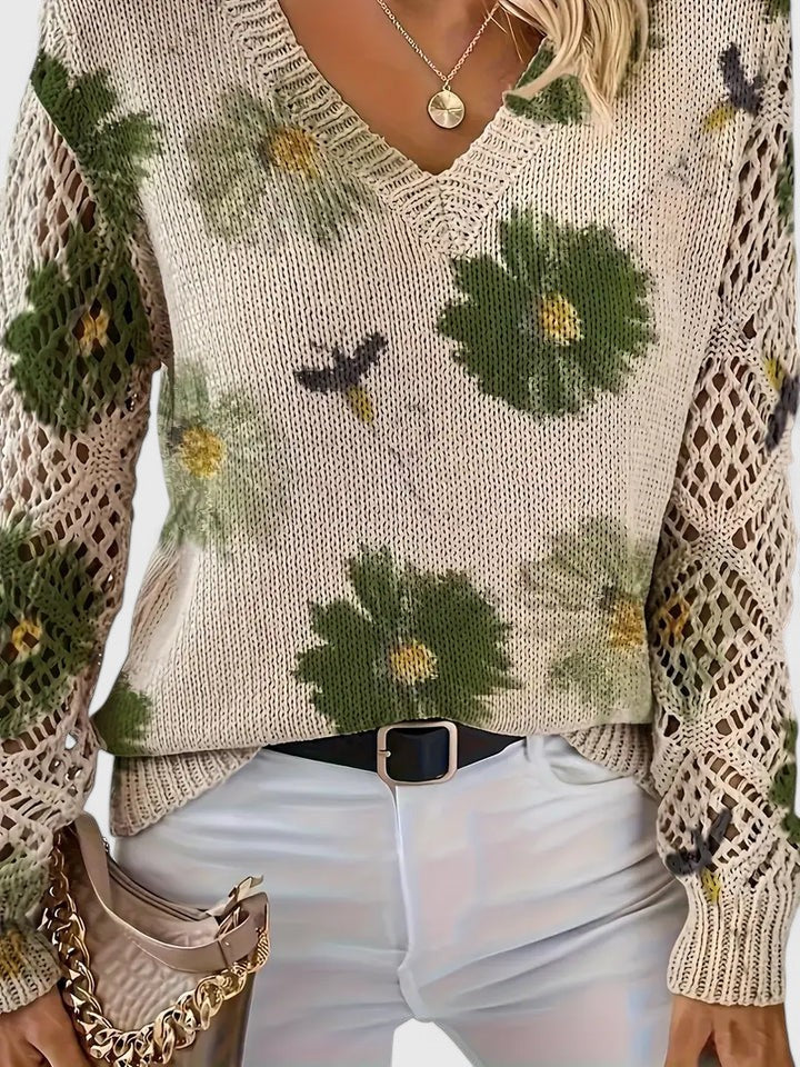 Lydia | Floral Knit Sweater