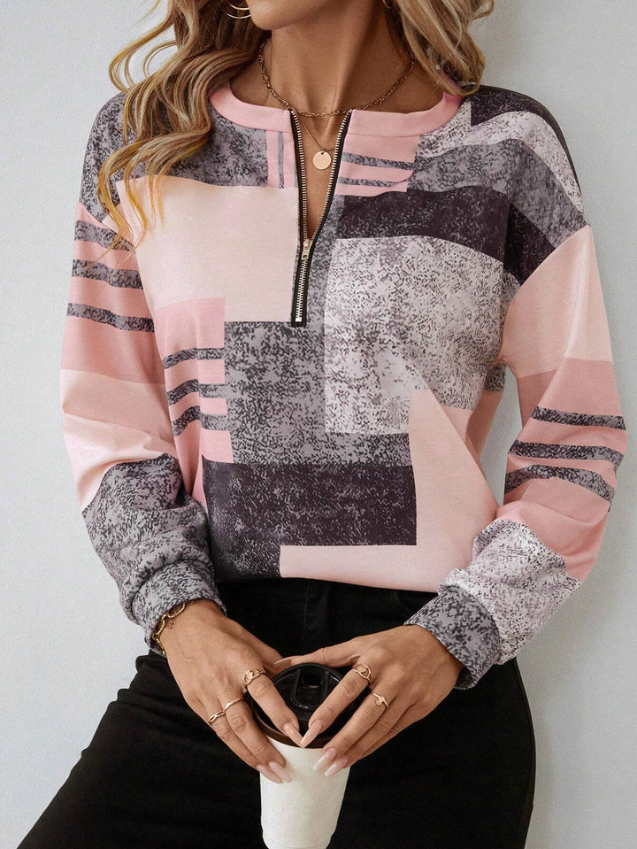 Solvi | Colourblock Half-Zip Sweatshirt