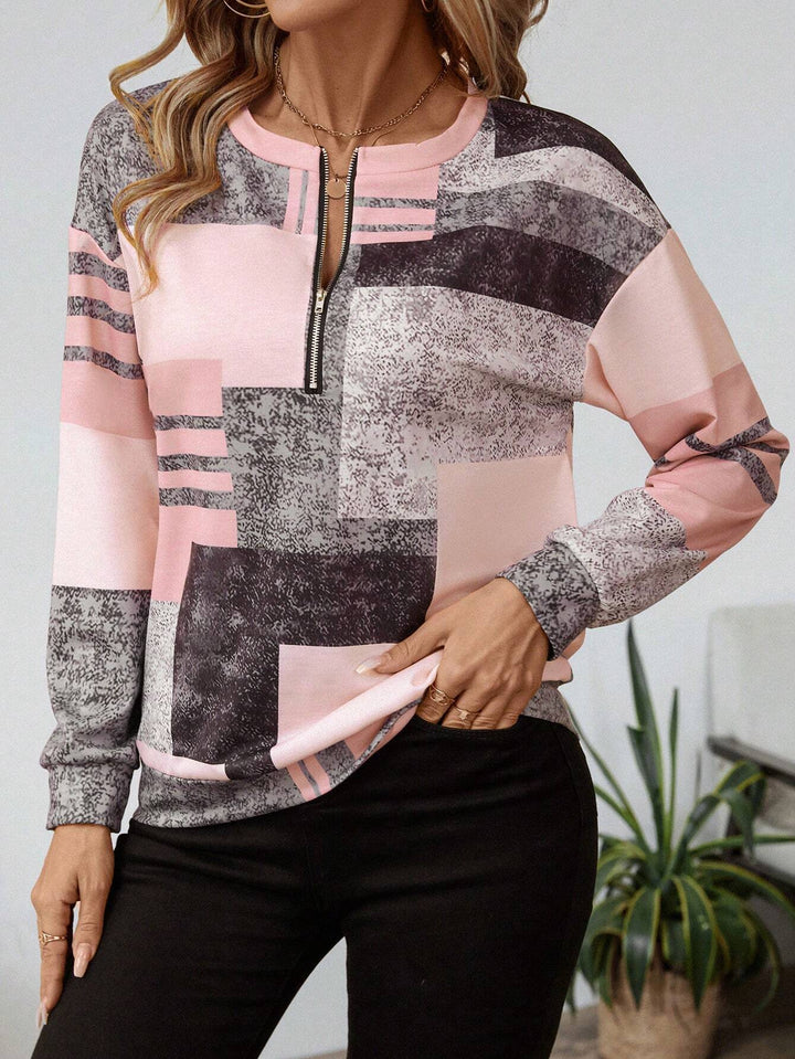 Solvi | Colourblock Half-Zip Sweatshirt