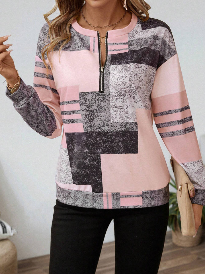 Solvi | Colourblock Half-Zip Sweatshirt