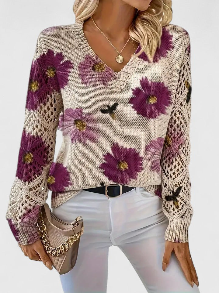 Lydia | Floral Knit Sweater
