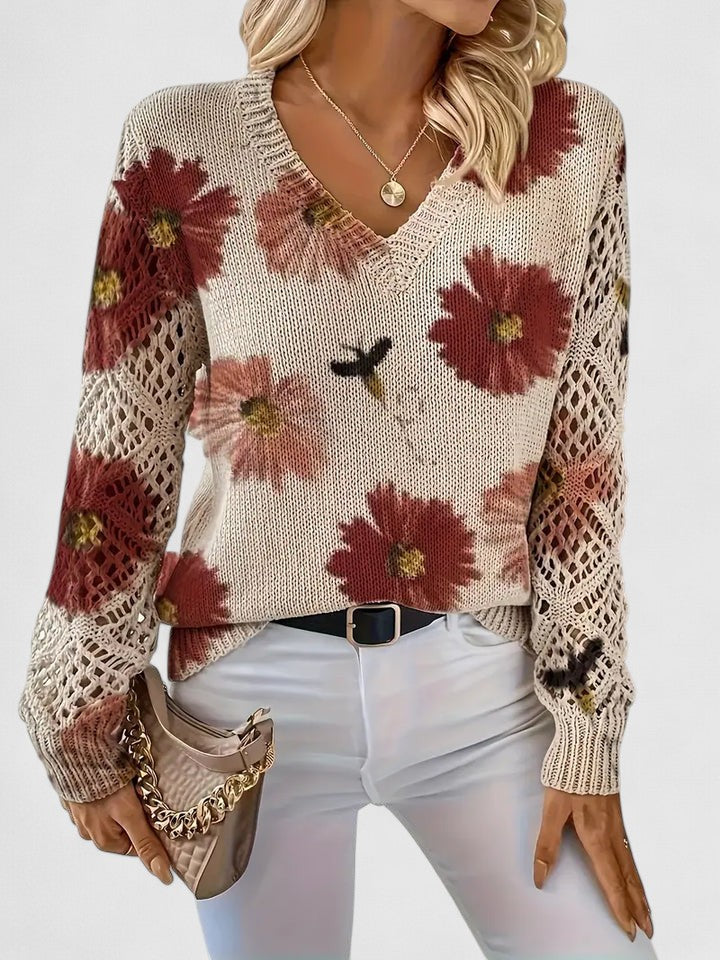Lydia | Floral Knit Sweater