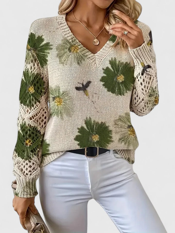 Lydia | Floral Knit Sweater