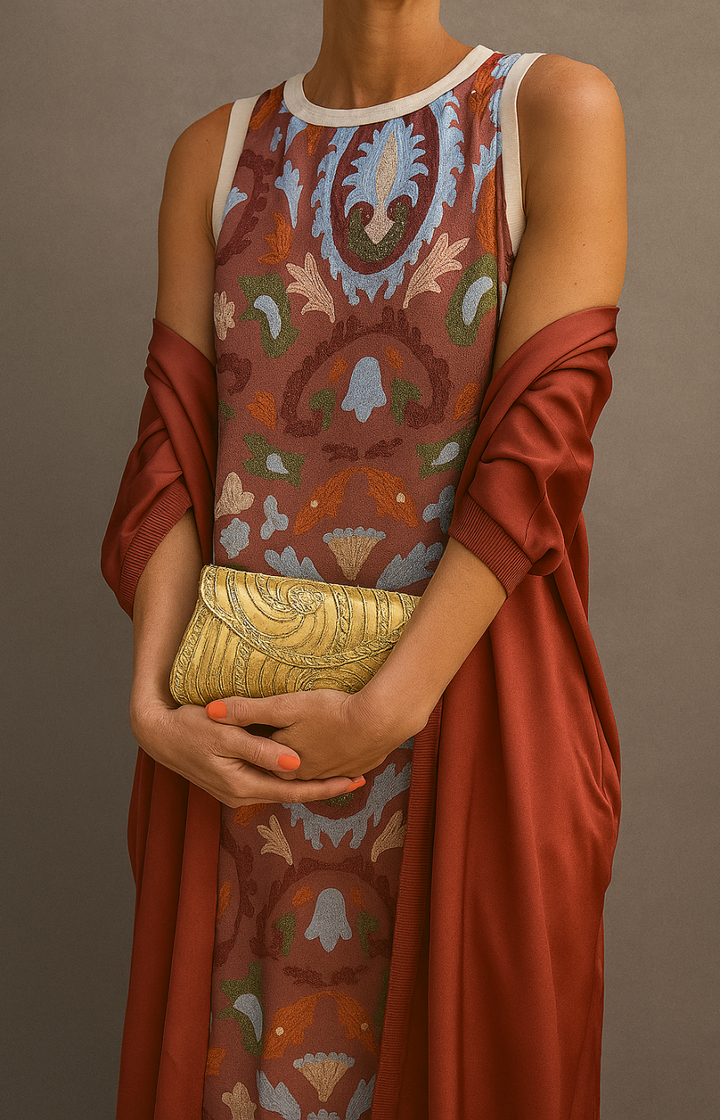 RAFFAELLA | Elegant Long Dress with Coordinated Stole