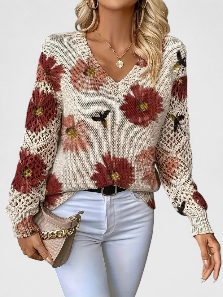 Lydia | Floral Knit Sweater