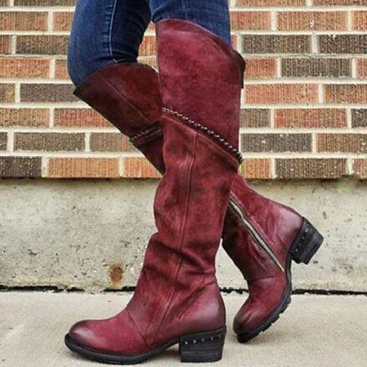 Élise | Studded Knee-High Boots