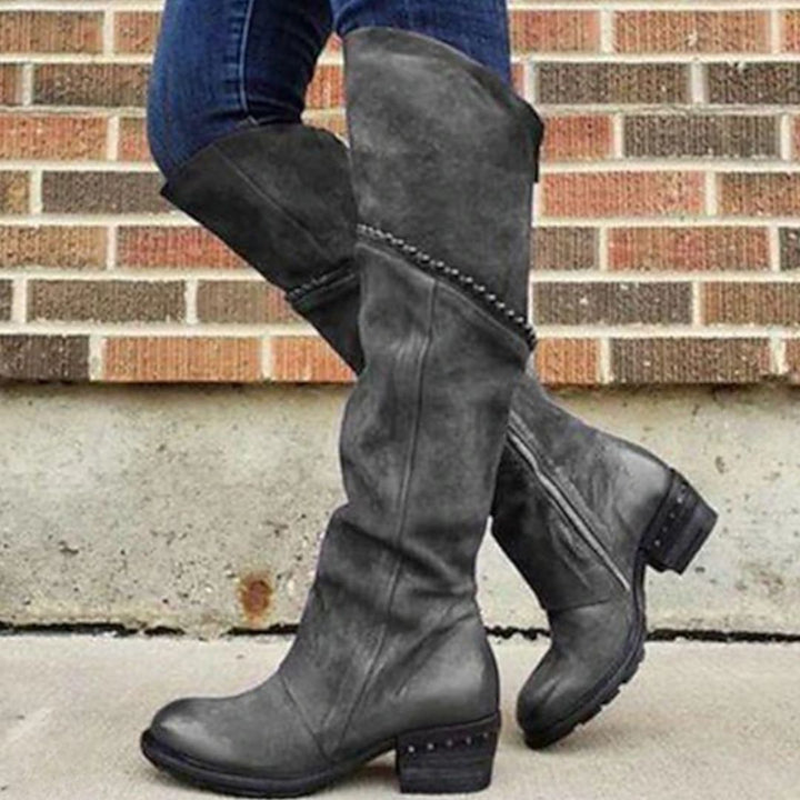 Élise | Studded Knee-High Boots