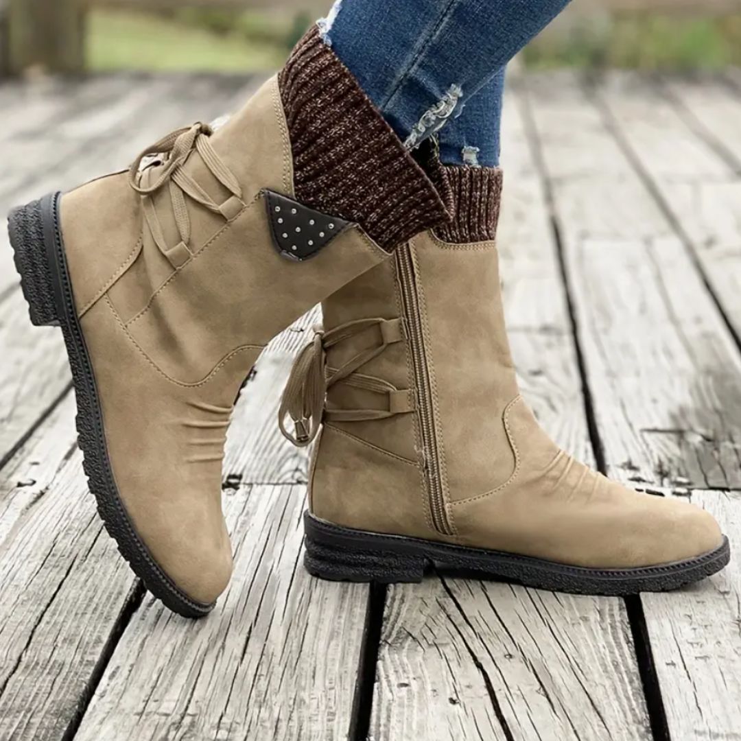 Sabine | Mid-Calf Lace Boots