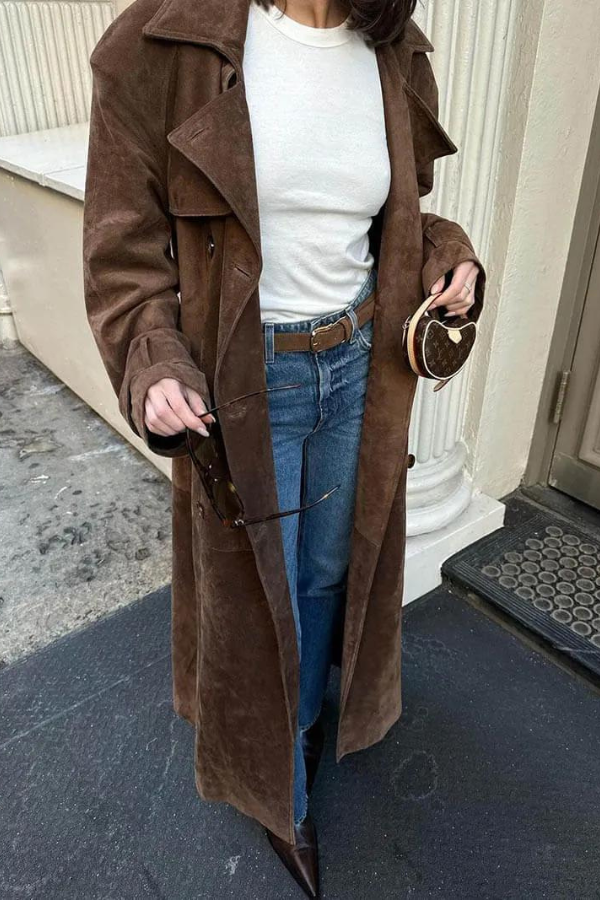 Liora Suede Trench
