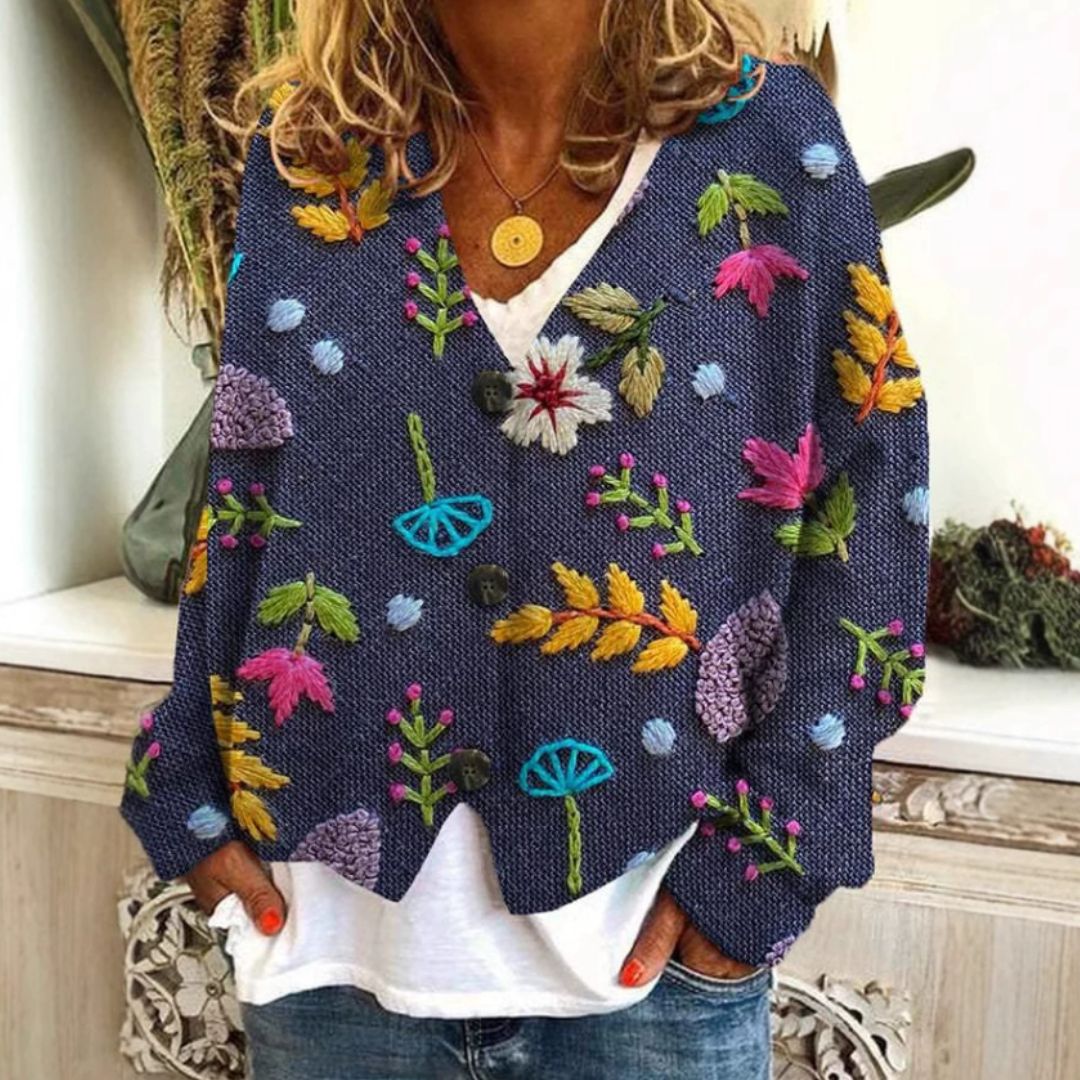 Noémie | Embroidered Knit Cardigan