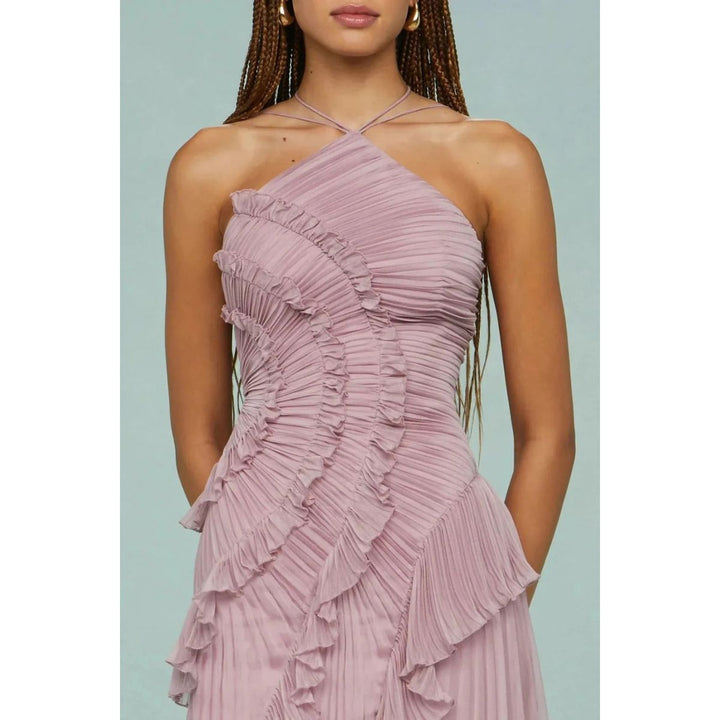 Mara | Halter Ruffle Maxi Dress