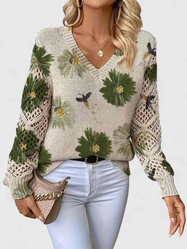 Lydia | Floral Knit Sweater