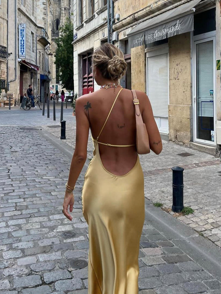 Luna Dress – Satin Open Back