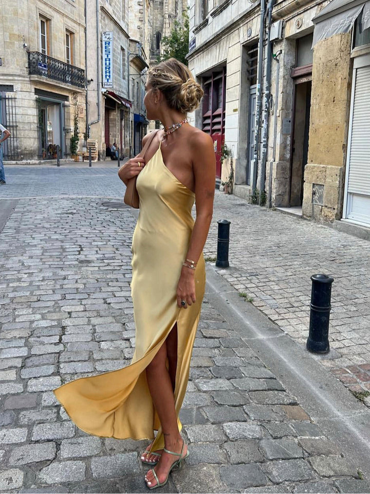 Luna Dress – Satin Open Back