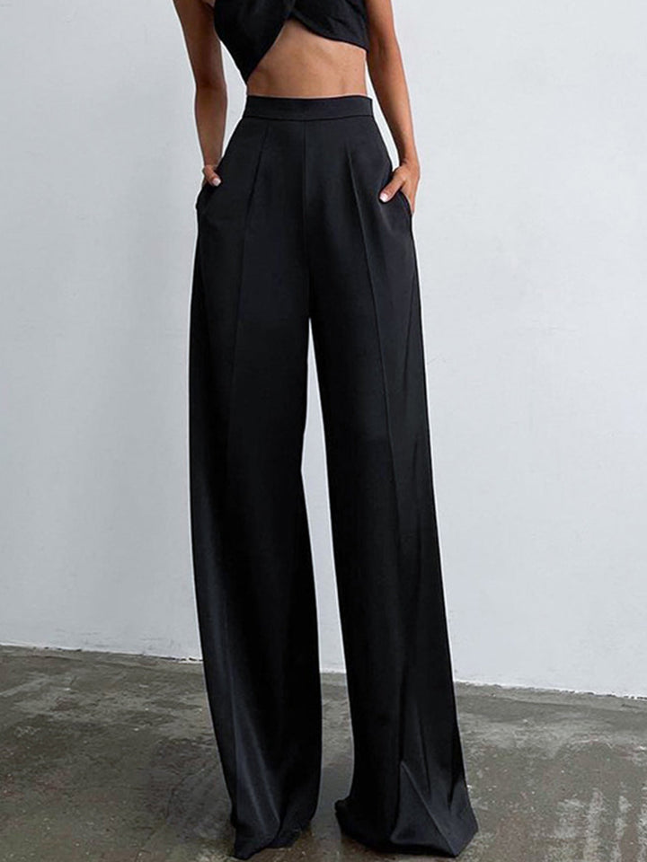Solstice Satin Trousers — Fluid Refinement