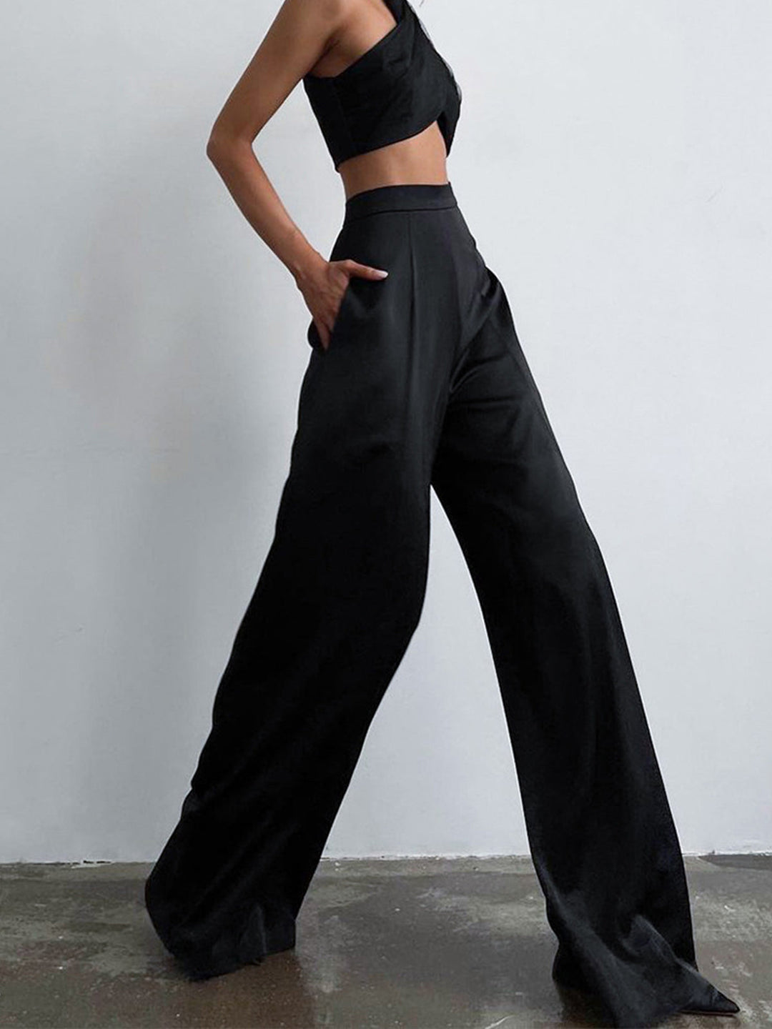 Solstice Satin Trousers — Fluid Refinement