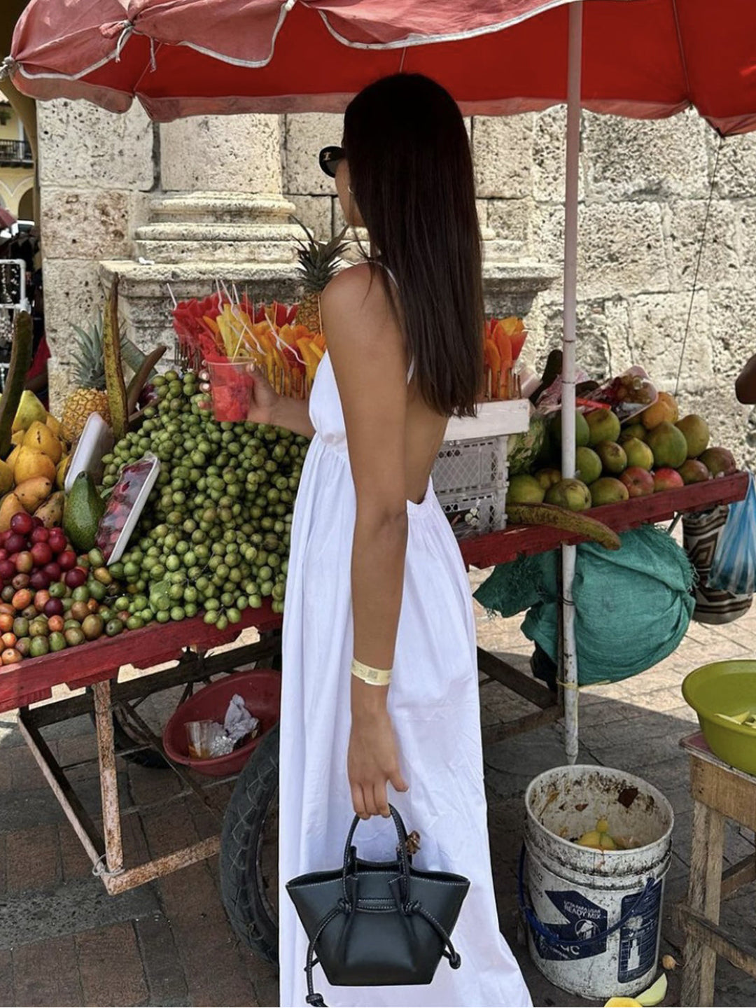 Solana Dress – Open Back Cotton