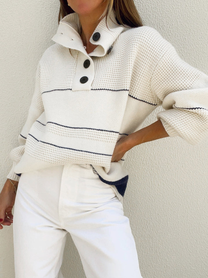 Liora Sweater – Open Collar Knit