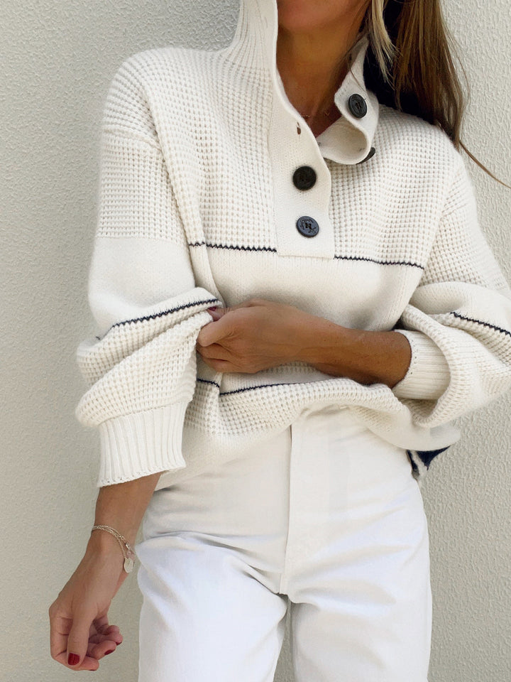 Liora Sweater – Open Collar Knit