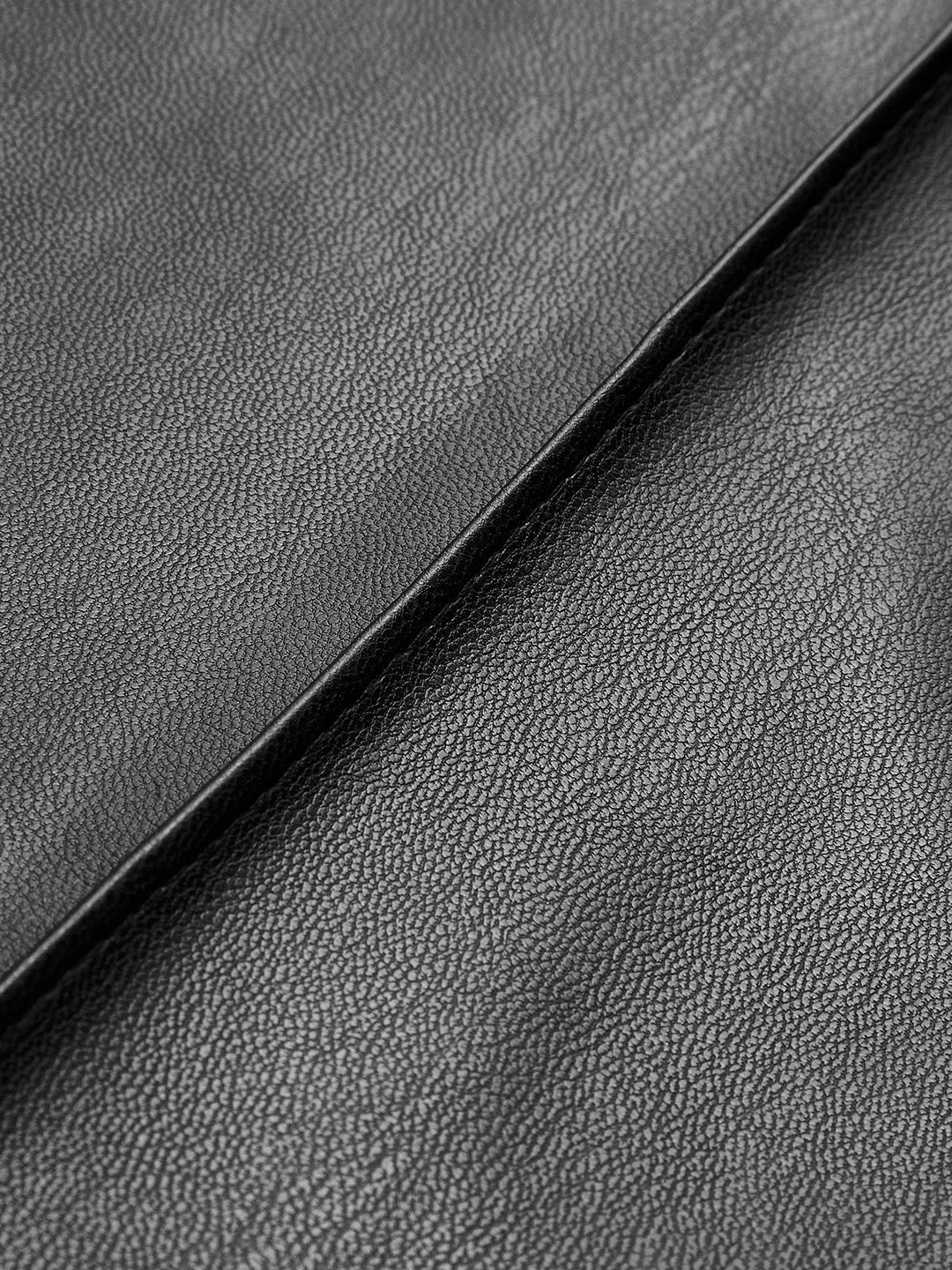 Solvi Split Pants — Faux Leather Elegance