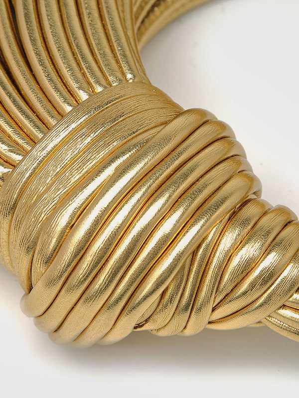 Élodie Hoop Bag – Golden Twisted Handle