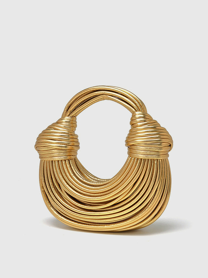 Élodie Hoop Bag – Golden Twisted Handle