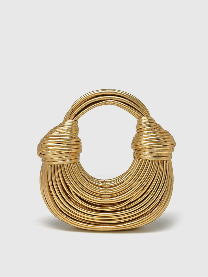 Élodie Hoop Bag – Golden Twisted Handle