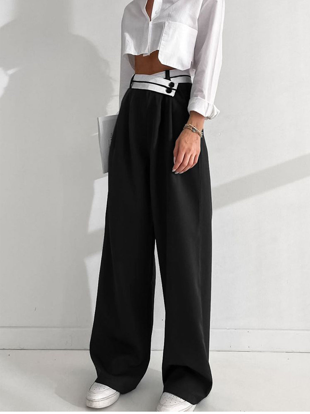 Liora Contrast Trousers — Modern Balance