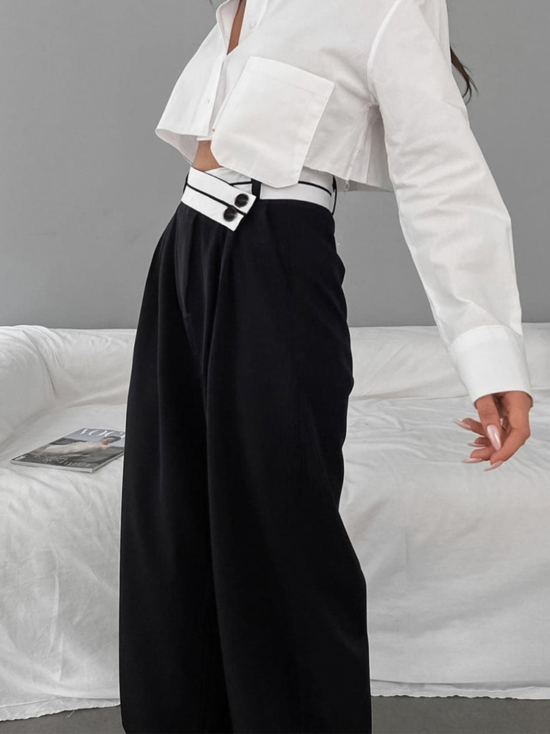 Liora Contrast Trousers — Modern Balance