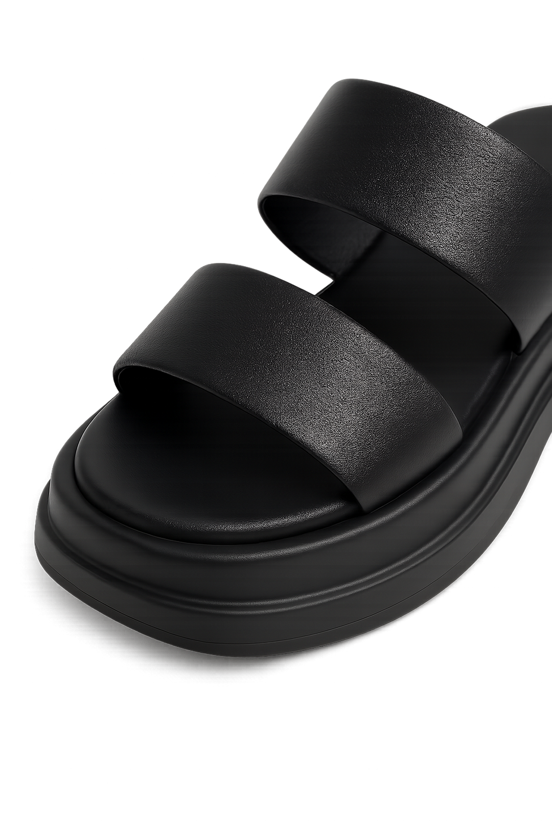 Calf Leather Sandals – Chunky High Heel