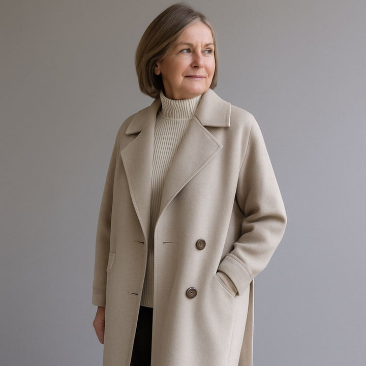 Elena | Tailored Wool-Blend Long Coat