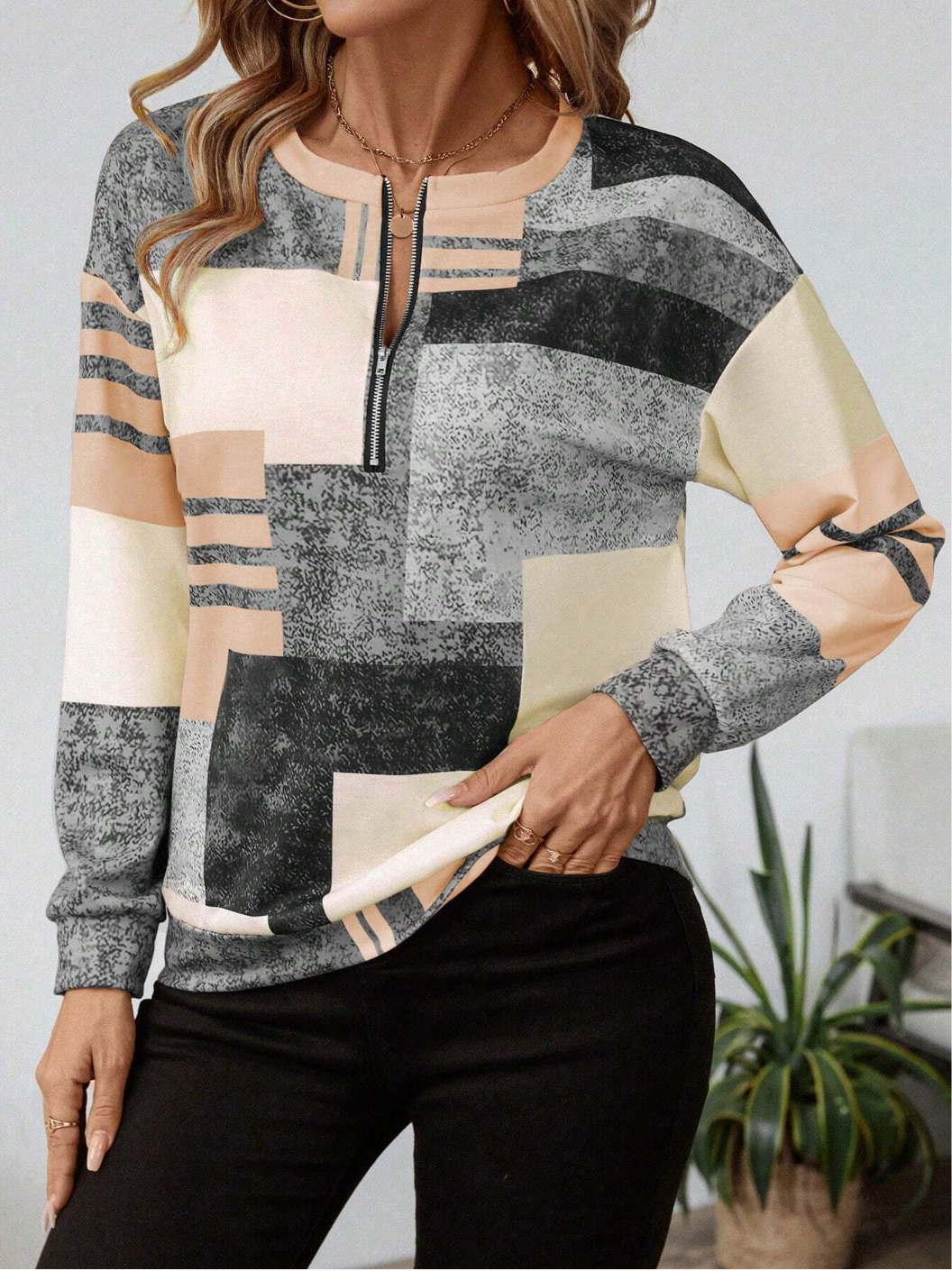 Solvi | Colourblock Half-Zip Sweatshirt