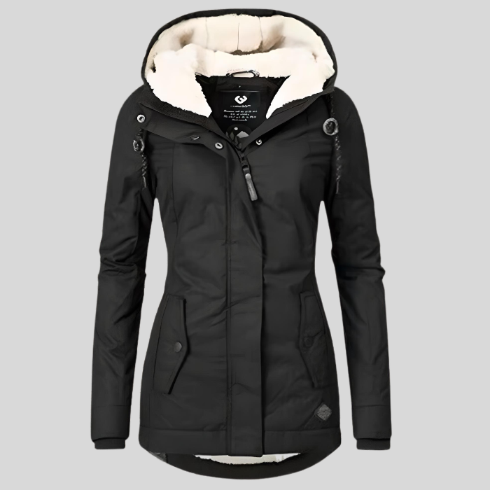 Alina | Waterproof Long Jacket with Hood and Lining
