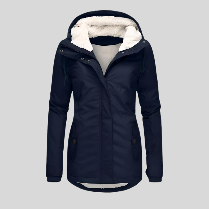Alina | Waterproof Long Jacket with Hood and Lining