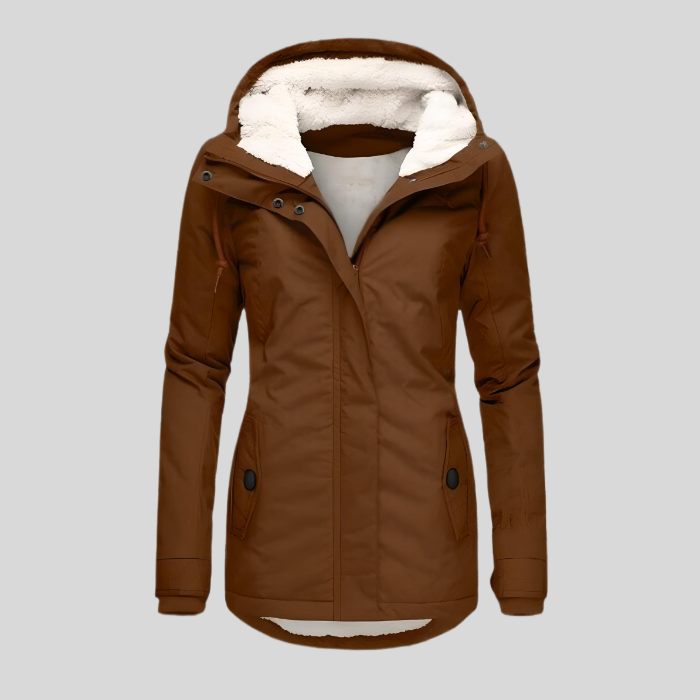 Alina | Waterproof Long Jacket with Hood and Lining