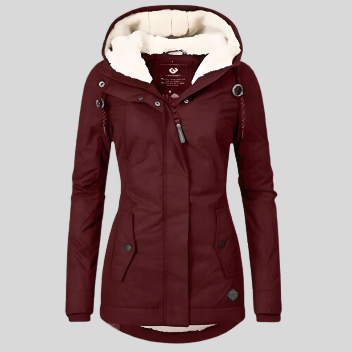 Alina | Waterproof Long Jacket with Hood and Lining