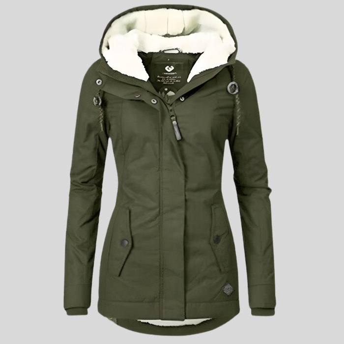 Alina | Waterproof Long Jacket with Hood and Lining