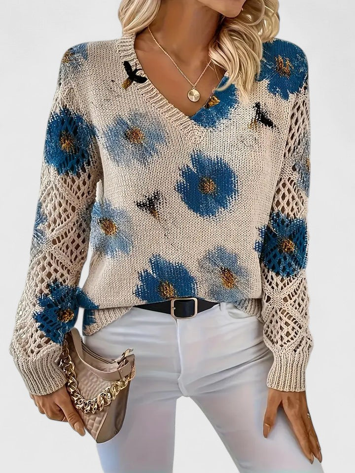 Lydia | Floral Knit Sweater