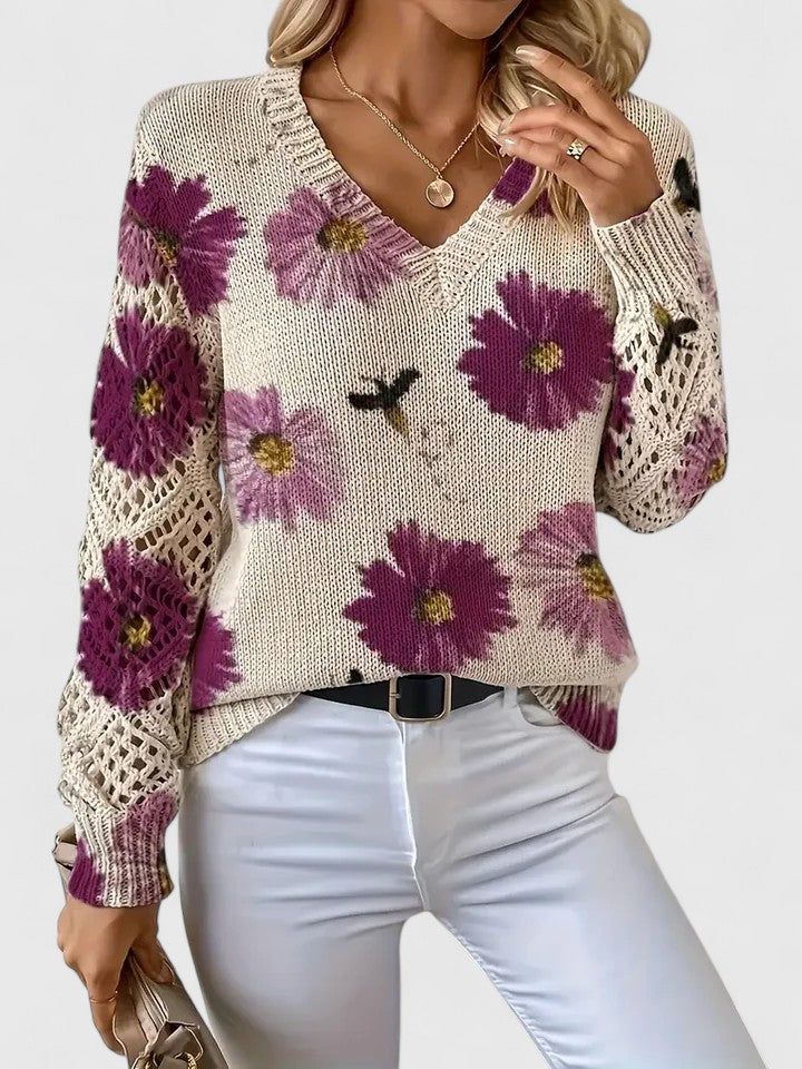 Lydia | Floral Knit Sweater