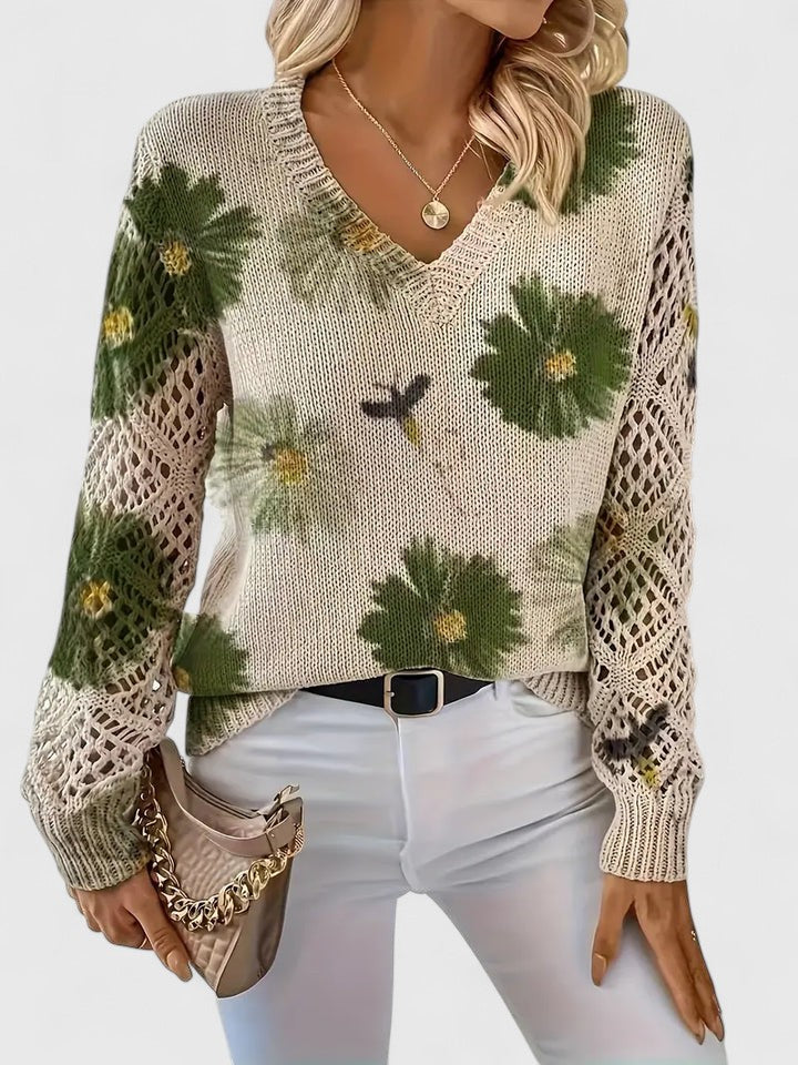 Lydia | Floral Knit Sweater