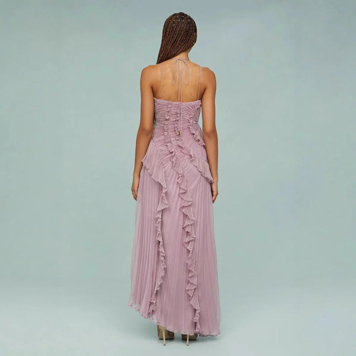 Mara | Halter Ruffle Maxi Dress
