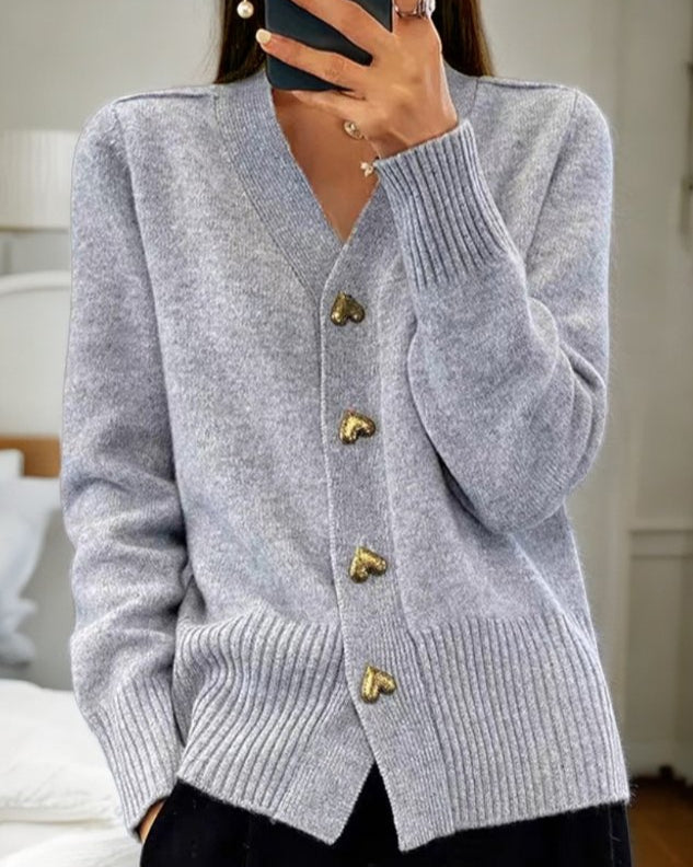 Amara | Heart-Detail Knit Cardigan