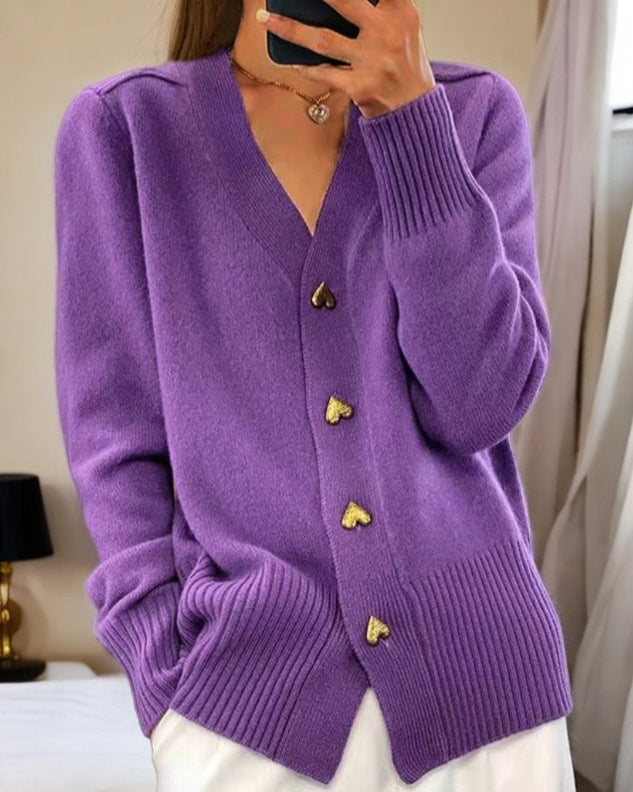 Amara | Heart-Detail Knit Cardigan